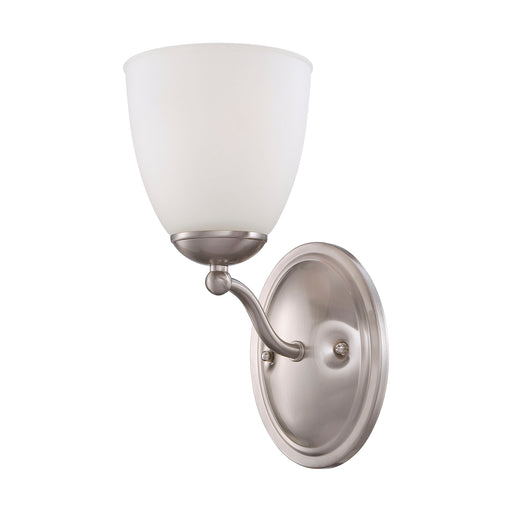 PATTON 1 LIGHT VANITY , Fixtures , NUVO, A19,Incandescent,Medium,Patton,Vanity,Vanity & Wall,Wall - Up or Down
