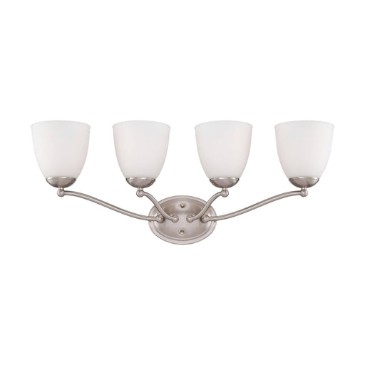 PATTON 4 LIGHT VANITY , Fixtures , NUVO, A19,Incandescent,Medium,Patton,Vanity,Vanity & Wall,Wall - Up or Down