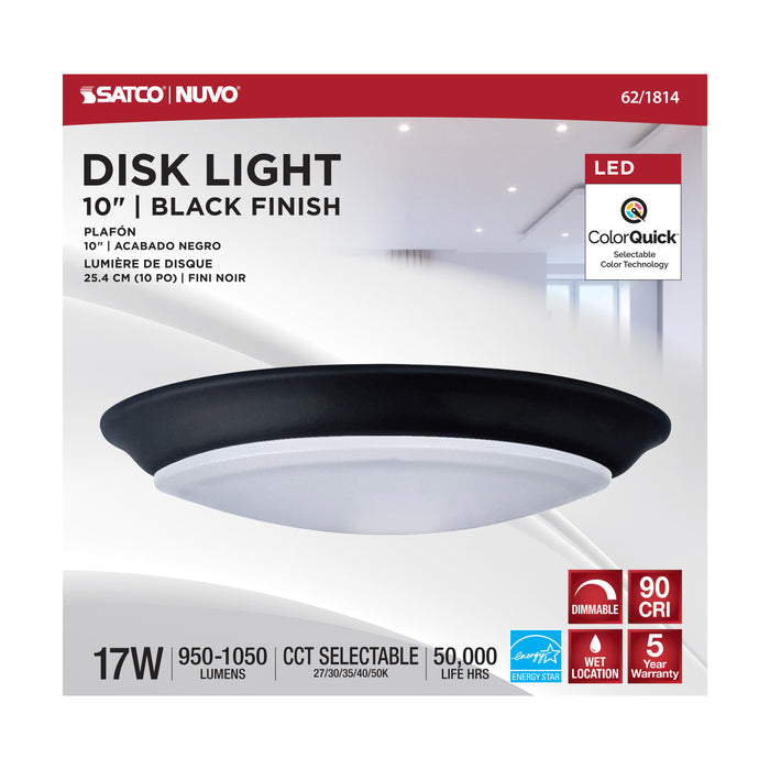 10" LED DISK LIGHT BLACK 17W , Fixtures , NUVO, Close-to-Ceiling,Disk Light,Integrated,Integrated LED,LED,LED Disk