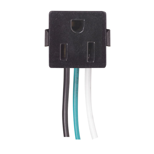 3 WIRE BLACK SNAPIN RECEPT , Hardware , SATCO, Rocker Switches & Receptacles,Switches & Accessories