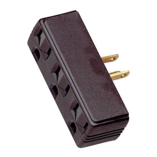SINGLE TO TRIPLE ADAPTER-BROWN , Hardware , SATCO, Outlets,Switches & Accessories