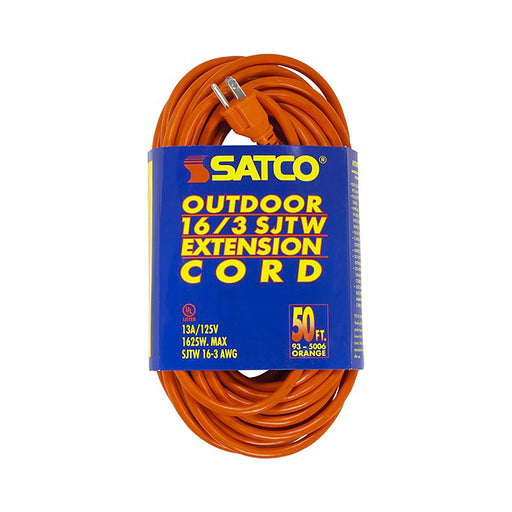 50 FT 16-3 SJTW ORANGE OUTDOOR EXTENSION CORD , Hardware , SATCO, Cords & Accessories,Wire