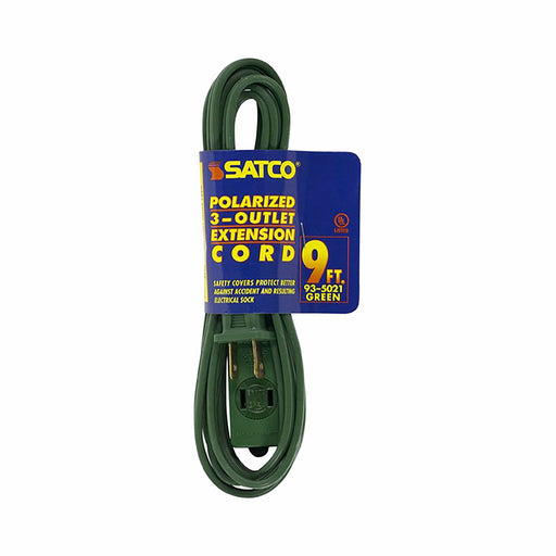9FT GREEN EXTENSION CORD 16/2 , Hardware , SATCO, Cords & Accessories,Wire