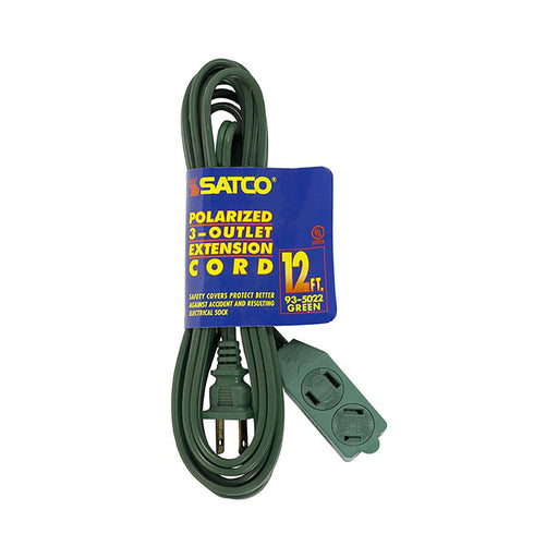 12FT GREEN EXTENSION CORD 16/2 , Hardware , SATCO, Cords & Accessories,Wire