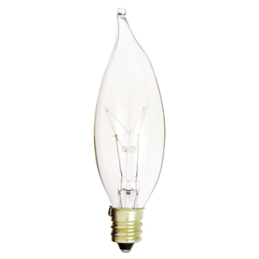 15W TT CAND CLR 130V , Lamps , SATCO, CA8,Candelabra,Candle,Clear,Decorative Light,Incandescent,Warm White