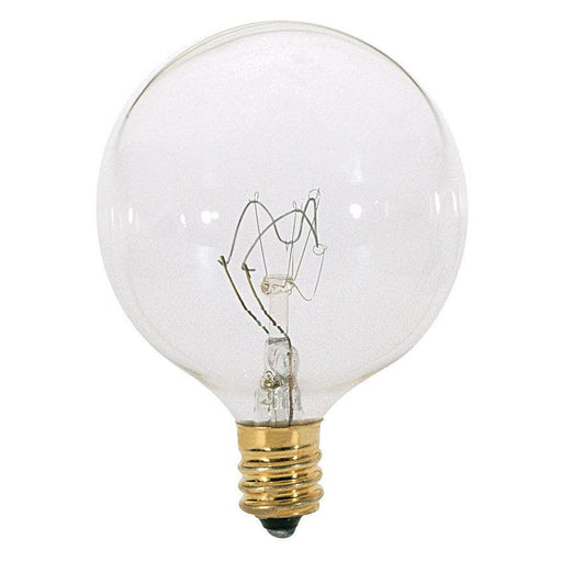 25W G16 1/2 2RD CAND CLR 130V , Lamps , SATCO, Candelabra,Clear,G16.5,Globe,Globe Light,Incandescent,Warm White