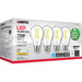 10.5A19/CL/LED/927/120V/4PK , Lamps , SATCO, A19,Clear,LED,LED Filament,Medium,Type A,Warm White