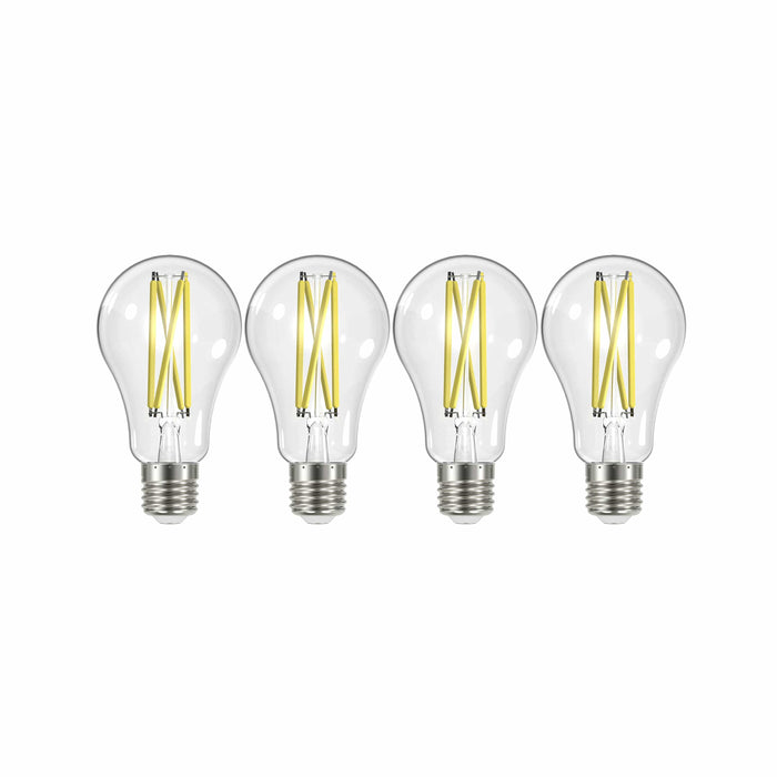 12.5A19/CL/LED/930/120V/4PK , Lamps , SATCO, A19,Clear,LED,LED Filament,Medium,Soft White,Type A