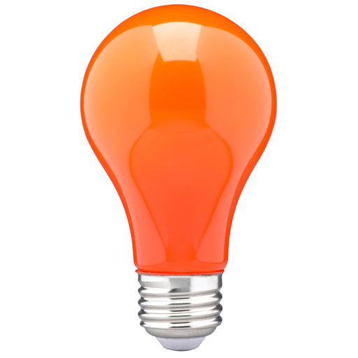 8A19/ORANGE/LED/E26/120V , Lamps , SATCO, A19,Ceramic Orange,LED,Medium,Type A