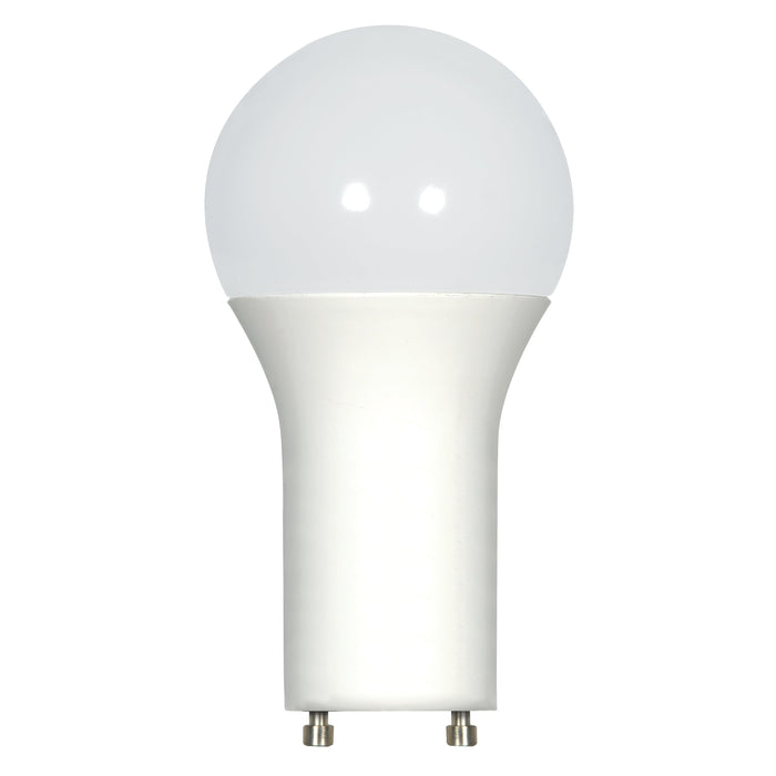 9.8A19/OMNI/220/LED/27K/GU24 , Lamps , SATCO, A19,Bi Pin GU24,Frost,LED,Type A,Warm White