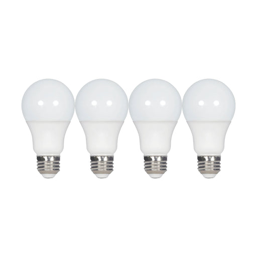 9.5A19/LED/850/ND/120V/4PK , Lamps , SATCO, A19,Frost,LED,Medium,Natural Light,Type A