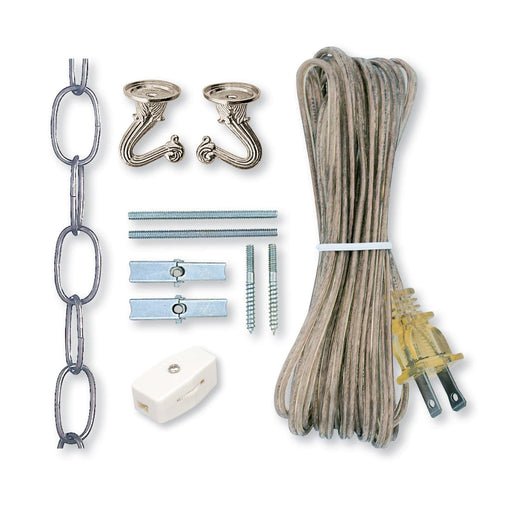 NICKEL FIN 12'SWAG LITE KIT , Hardware , SATCO, Hardware & Lamp Parts,Swag Hook Kits