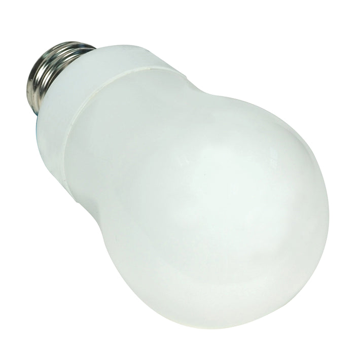 15A19/E26/2700K/120V/1PK , Lamps , SATCO, A19,Compact Fluorescent,Medium,Type A,Warm White,White
