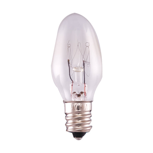 15C7 CLEAR 120V/130V E12 , Lamps , SATCO, C7,Candelabra,Candle,Clear,Incandescent,Night Lights & Holiday,Warm White