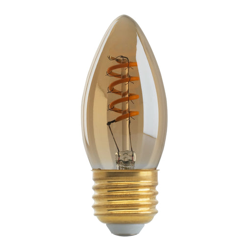 2.3ETC/SPIRAL/LED/AMB/120V , Lamps , SATCO, B10,Candle,LED,LED Filament,Medium,Transparent Amber