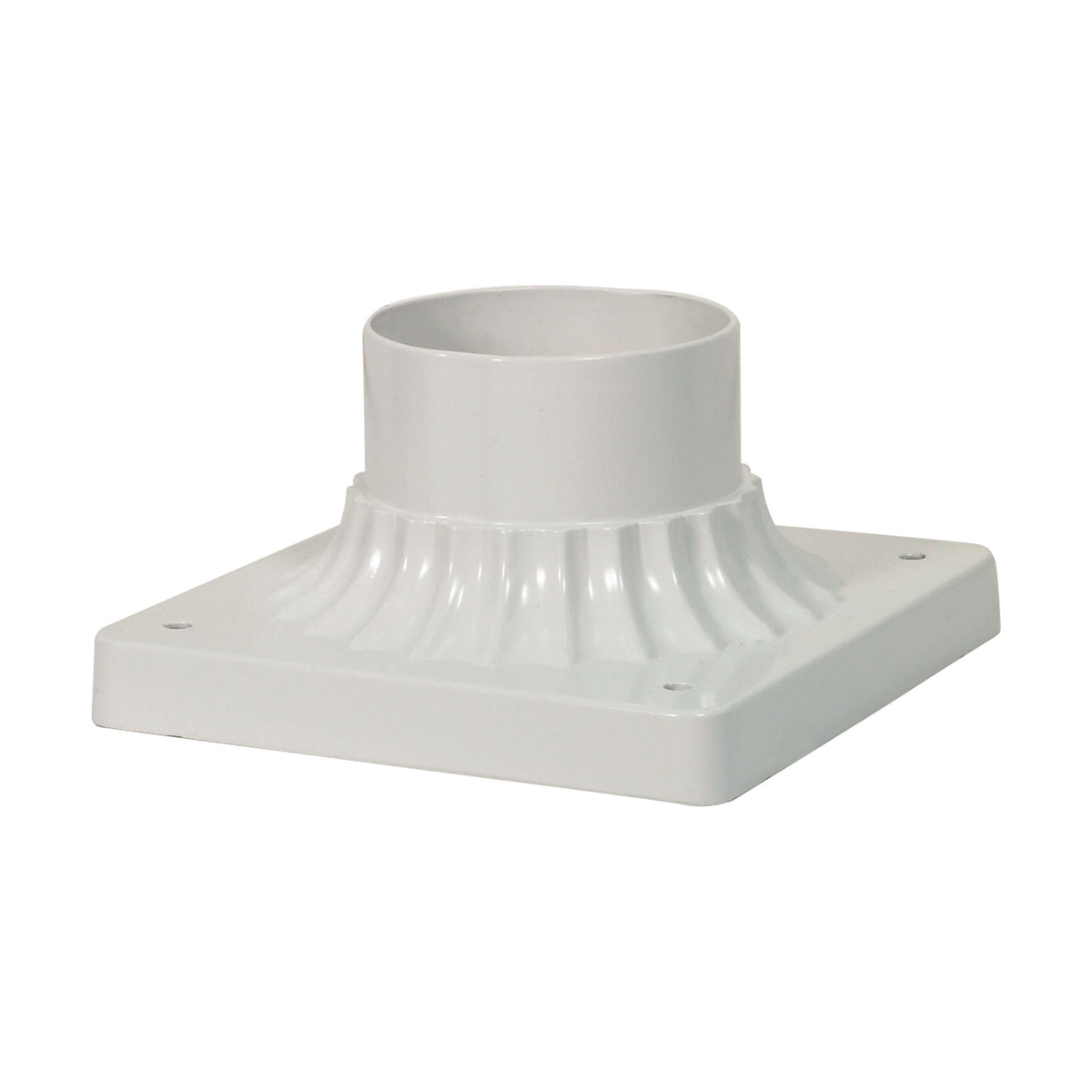 NUVO Aluminum Post Base - White Finish - 6 in. - Square - Pier Mount ...