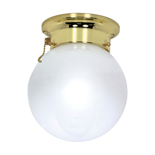 1 LIGHT 6" FLUSH W/PULL CHAIN , Fixtures , NUVO, A19,Basic,Ceiling,Close-to-Ceiling,Flush Mount,Incandescent,Medium