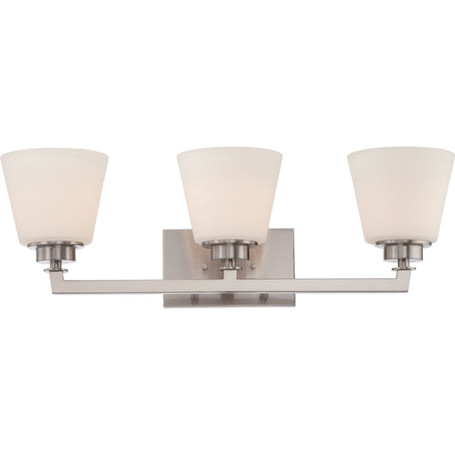 MOBILI - 3 LIGHT VANITY FIXTURE , Fixtures , NUVO, A19,Incandescent,Medium,Mobili,Vanity,Vanity & Wall,Wall,Wall - Up or Down