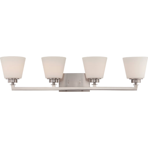 MOBILI - 4 LIGHT VANITY FIXTURE , Fixtures , NUVO, A19,Incandescent,Medium,Mobili,Vanity,Vanity & Wall,Wall,Wall - Up or Down