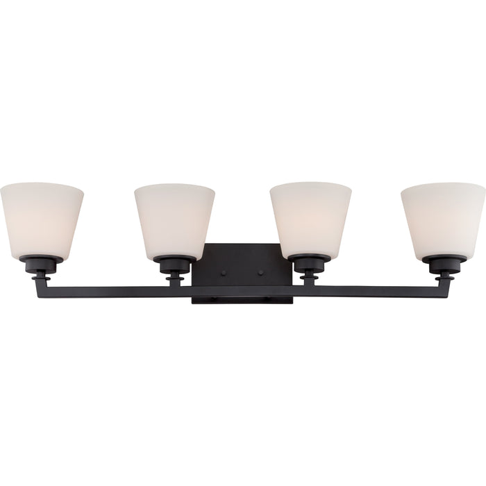 MOBILI - 4 LIGHT VANITY FIXTURE , Fixtures , NUVO, A19,Incandescent,Medium,Mobili,Vanity,Vanity & Wall,Wall,Wall - Up or Down
