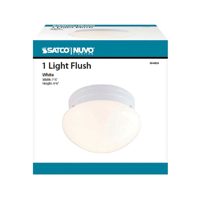 1 LIGHT SMALL MUSHROOM FLUSH , Fixtures , NUVO, A19,Basic,Ceiling,Close-to-Ceiling,Flush,Flush Mount,Incandescent,Medium