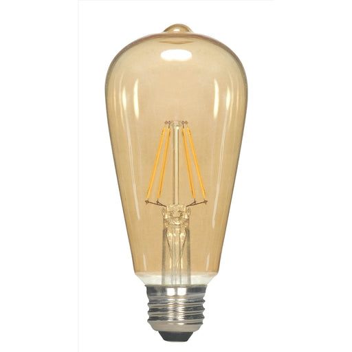 4.5 Watt ST19 LED - Transparent Amber - Medium base - 2000K - 350 Lumens - 120 Volt - 6 Pack