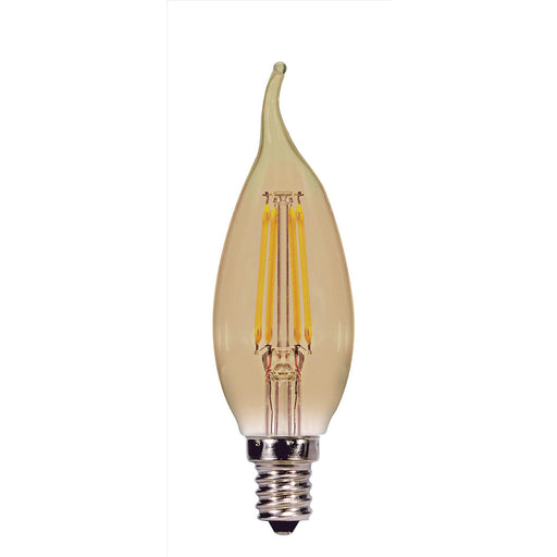 3.5 Watt Flame CFA LED - Amber - Candelabra base - 2000K - 300 Lumens - 120 Volt - 6 Pack