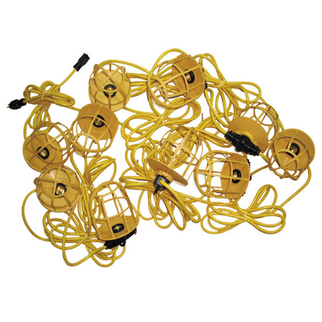 Morris Temporary String Lighting with Plastic Lamp Guards 14/3 50ft ...