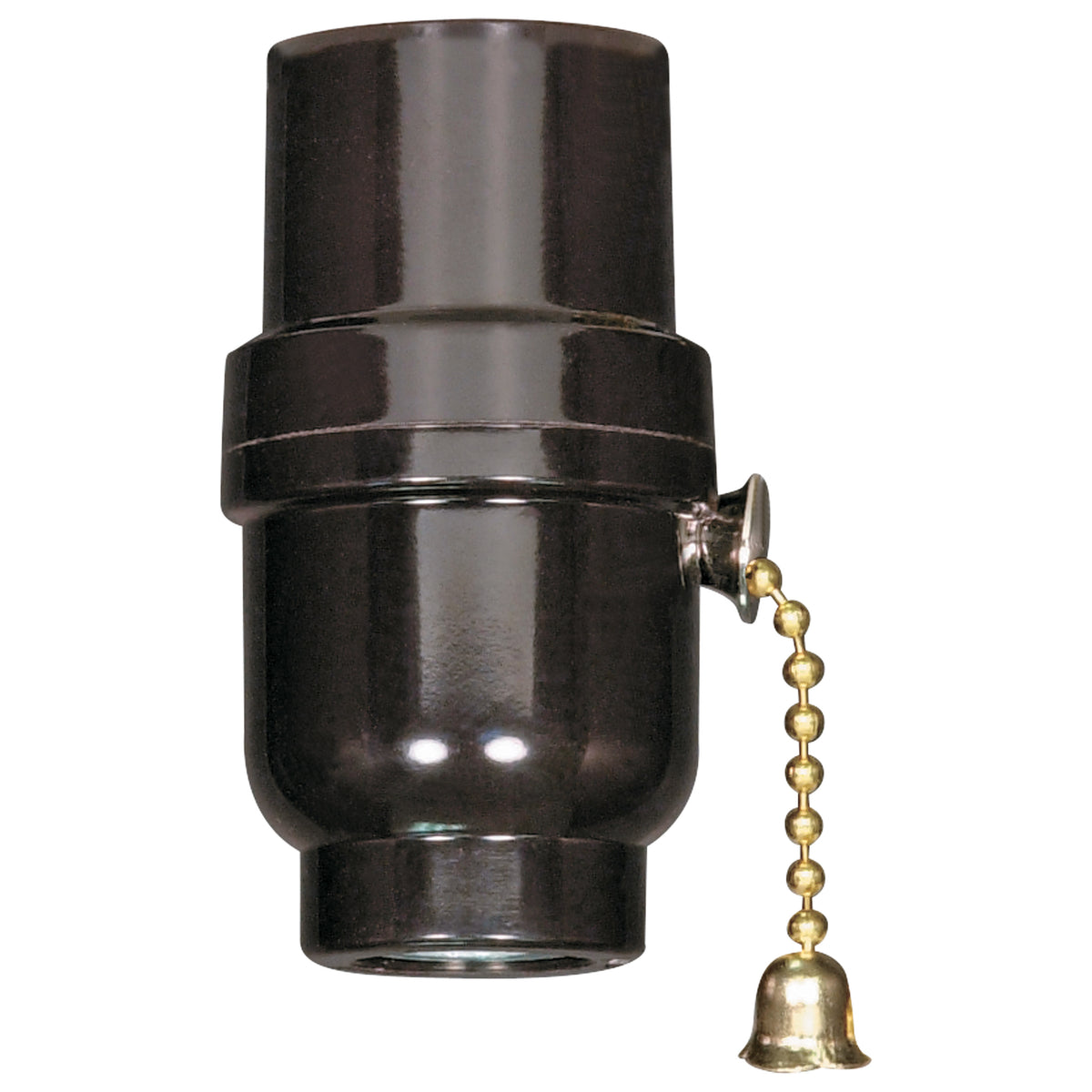 SATCO Socket - Medium base - Brass on-off pull chain, 1/8 IP cap with ...