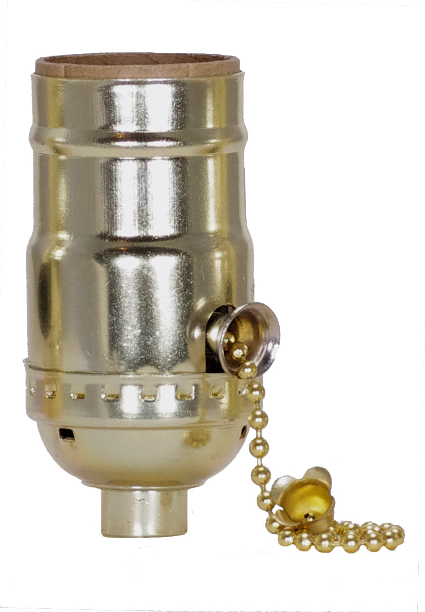 SATCO On-Off Pull Chain Socket - 1/8 IPS - Aluminum - Brite Gilt Finish ...