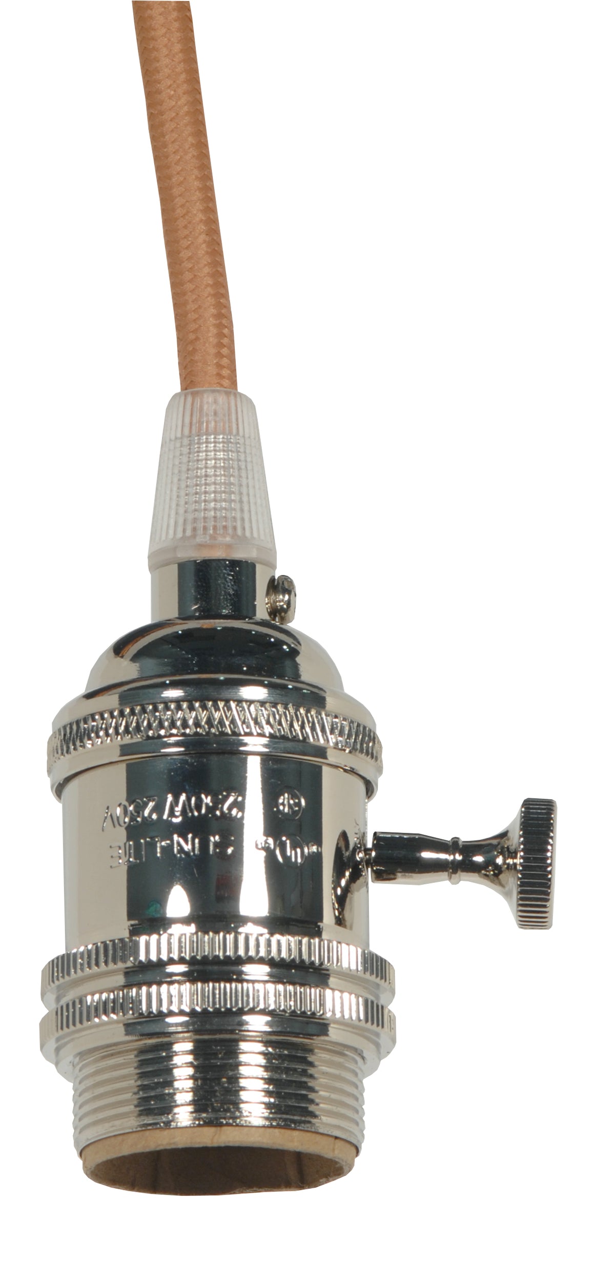SATCO Medium base lampholder - 4pc. Solid brass - prewired - On/Off ...
