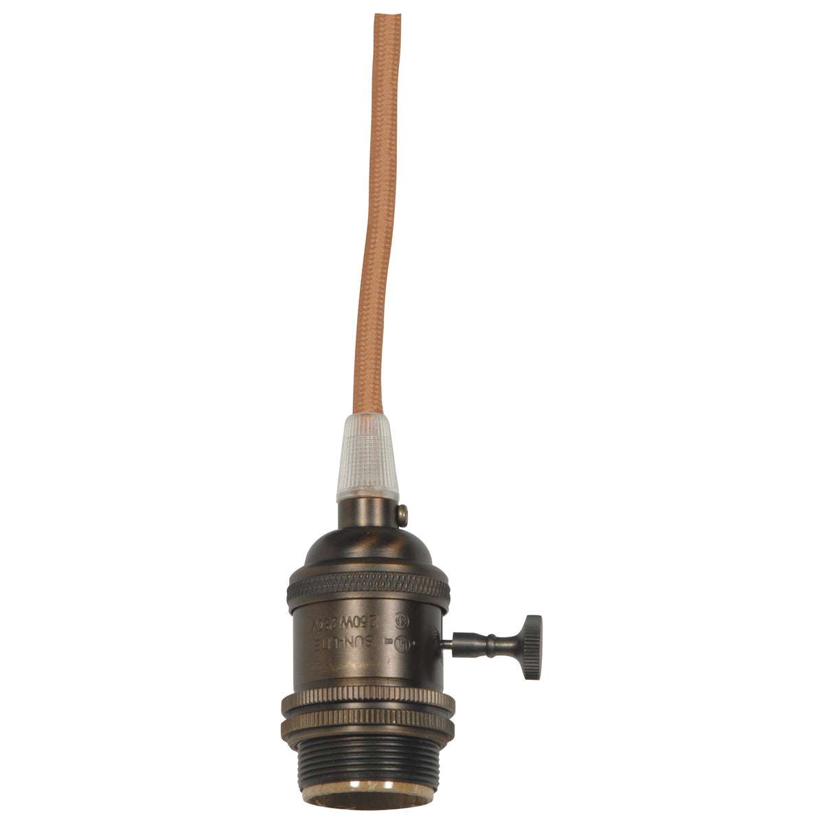 SATCO Medium base lampholder - 4pc. Solid brass - prewired - On/Off ...
