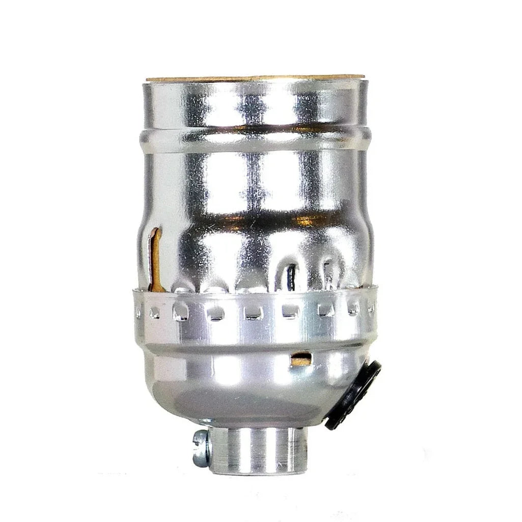 SATCO NICKEL KEYLESS SOCKET W/SIDE- — Pacific Lamp Wholesale