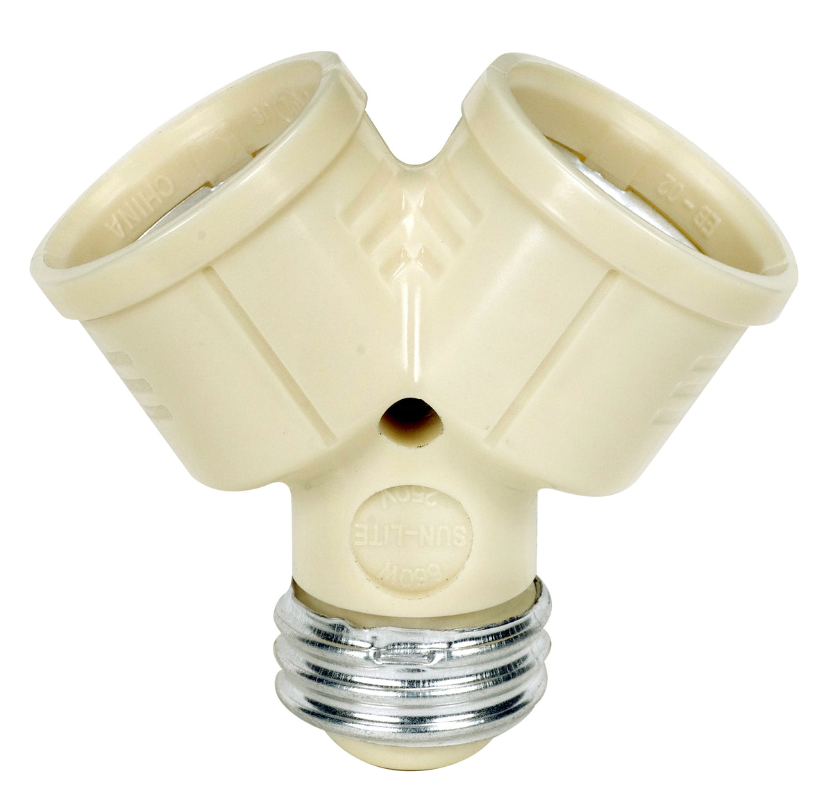 SATCO Single to Twin Lampholder - Ivory Finish - 2-3/4