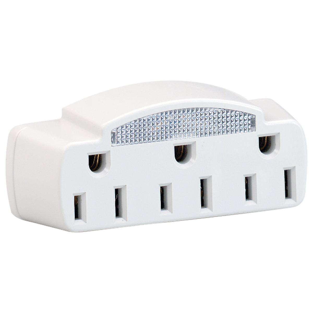 SATCO Single To Triple Adapter With Glow Light - White Finish - 15A ...