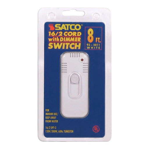 8FT WHT 16/2 SPT-2 WHT SLIDE , Hardware , SATCO, Dimmer Controls & Switches,Switches & Accessories