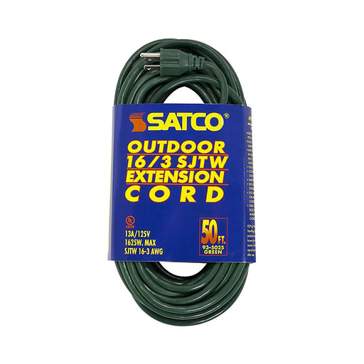 50FT 16/3 SJTW GREEN OUTDOOR EXTENSION CORD , Hardware , SATCO, Cords & Accessories,Wire