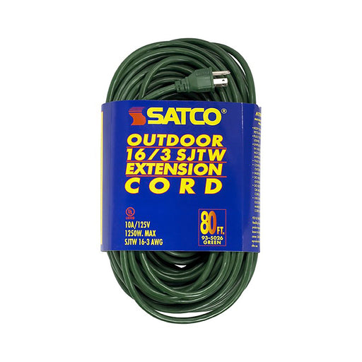 80 FT 16-3 SJTW GREEN OUTDOOR EXTENSION CORD , Hardware , SATCO, Cords & Accessories,Wire
