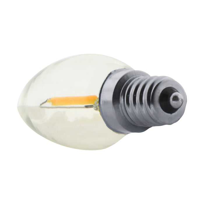 0.7W/C7/CL/LED/120V/2CD , Lamps , SATCO, C7,Candelabra,Candle,Clear,LED,LED Filament,Warm White