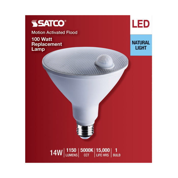 14PAR38/PIR/40/950/120V/ND , Lamps , SATCO, LED,LED PAR,Medium,Natural Light,PAR,PAR38,White