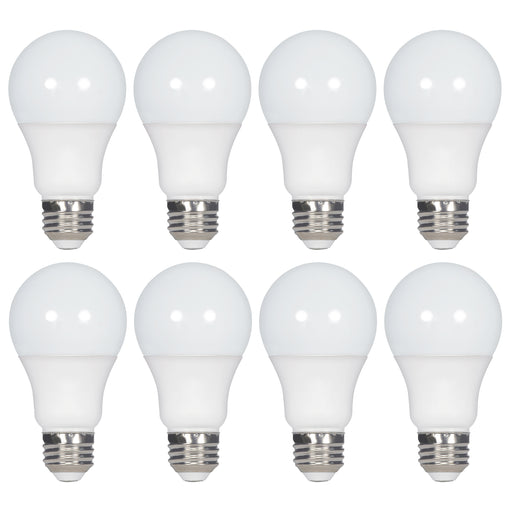 9A19/LED/850/ND/120V/8PK , Lamps , SATCO, A19,LED,Medium,Natural Light,Type A,White