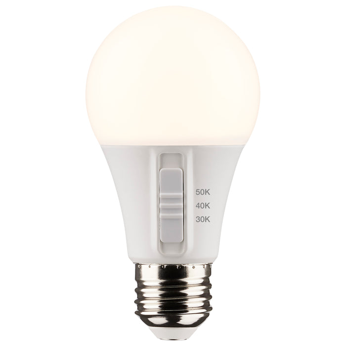9A19/LED/3CCT/E26/120V/4PK , Lamps , SATCO, A19,LED,Medium,Type A,Warm White to Natural Light,White