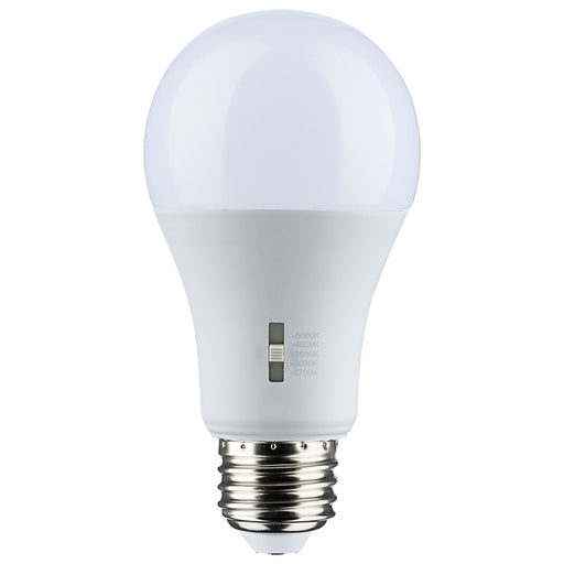 14A19/LED/5CCT/E26/120V , Lamps , SATCO, A19,LED,Medium,Type A,Warm White to Natural Light,White