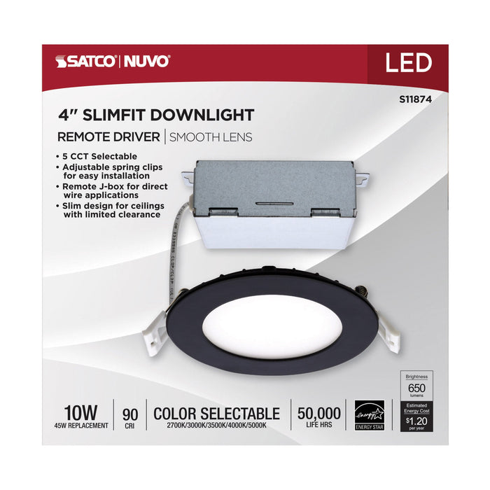 10WLED/DW/4/CCT-SEL/RND/RD/BK , Fixtures , SATCO, Direct Wire,Integrated,LED,Recessed,Remote Driver LED Downlight
