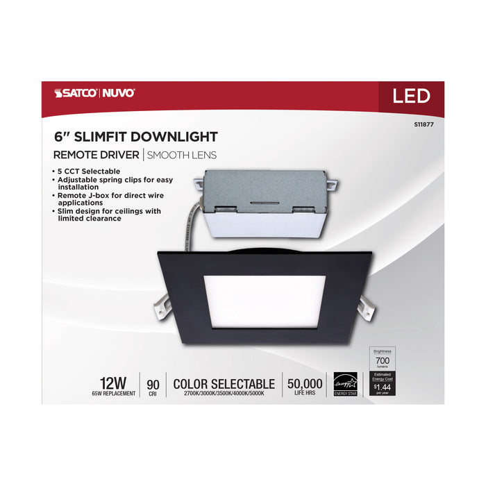 12WLED/DW/6/CCT-SEL/SQ/RD/BK , Fixtures , SATCO, Direct Wire,Integrated,LED,Recessed,Remote Driver LED Downlight