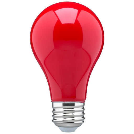 8A19/RED/LED/E26/120V , Lamps , SATCO, A19,Ceramic Red,LED,Medium,Type A