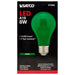 8A19/GREEN/LED/E26/120V , Lamps , SATCO, A19,Ceramic Green,LED,Medium,Type A