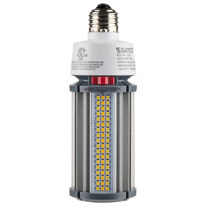 22W/LED/CCT/100-277V/E26 , Lamps , Hi-Pro, Corncob,HID Replacements,LED,Medium,Warm to Cool White,White