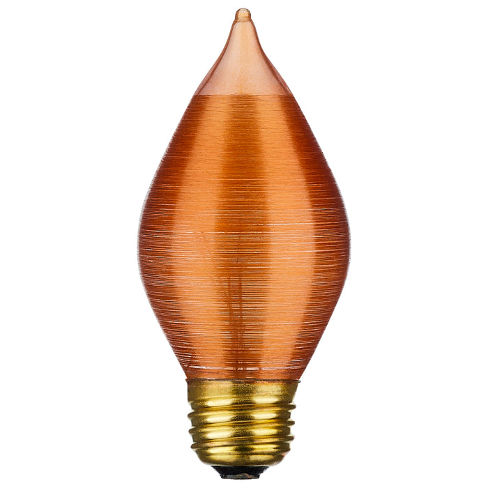 40W C-15 SATCO-ESCENT AMBER , Lamps , SATCO, C15,Candle,Decorative Light,Incandescent,Medium,Spun Amber