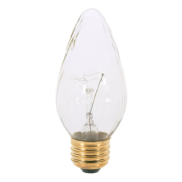 25W F-15 CLEAR MED. BASE , Lamps , SATCO, Candle,Clear,Decorative Light,F15,Incandescent,Medium,Warm White